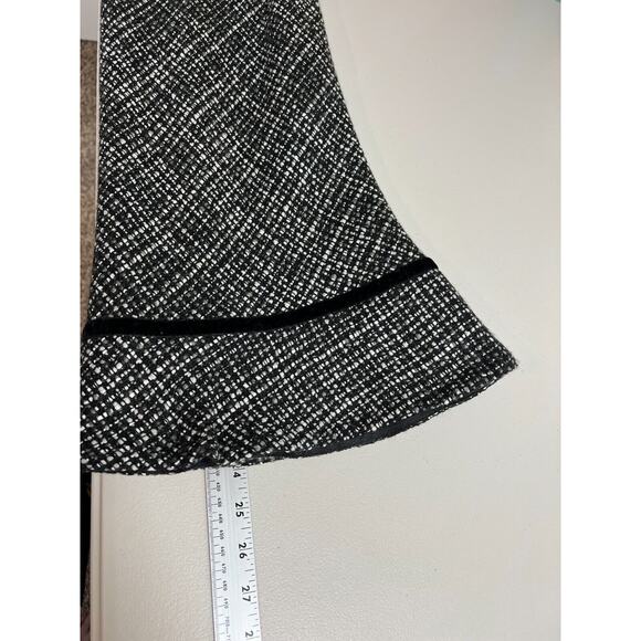 Gap Tweed Y2K Wool Blend Velvet Trim Skirt Womens Size 6 Lined Side Zip Black - Picture 5 of 8